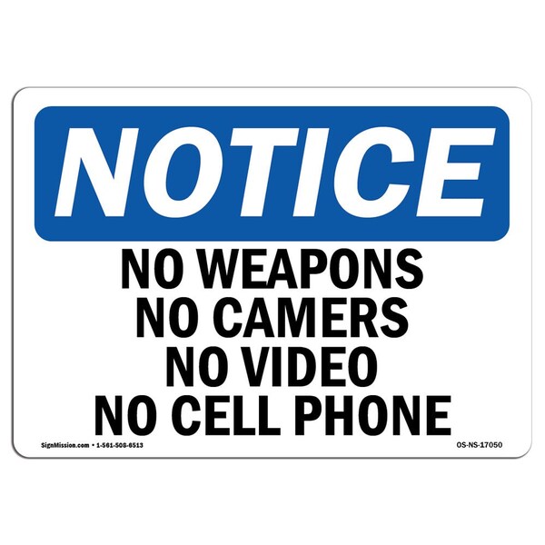 Safety Sign, OSHA Notice, 3.5" Height, OSHA-Ph, Landscape, 10PK